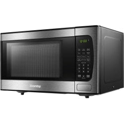 Danby 0.9 cu.ft Microwave with Stainless Steel Front - 0.9 ftÃƒâ€šÃ‚Â³ Capacity - Microwave - 10 Power Levels - 900 W Microwave Power - 10.60in Turntable - 120 V AC - 15 A Fuse - Countertop - Stainless Steel