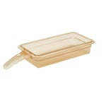 Cambro H-Pan High-Heat Food Pans, Single Handle, 6-15/16inH x 12-3/4inW x 2-1/2inD, Amber, Pack Of 6 Pans