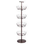 Honey-Can-Do 4-Tier Revolving Shoe Tree, 49 1/4inH x 11 1/2inW x 11 1/2inD, Bronze