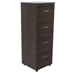 Inval 17-3/4inD Vertical 4-Drawer File Cabinet, Espresso Wengue