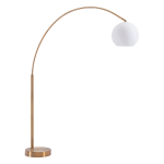 Zuo Modern Griffith Floor Lamp, 75 3/16inH, Brushed Brass Shade/Brushed Brass Base