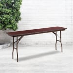 Flash Furniture Folding Training Table, 30inH x 18inW x 72inD, Mahogany