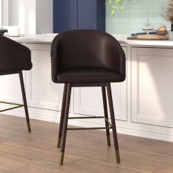 LumiSource Daniella Counter Stools, Black/Cream, Set Of 2 Stools