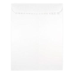 JAM Paper Open-End Envelopes, 9in x 12in, Peel & Seal Closure, White, Pack Of 100 Envelopes