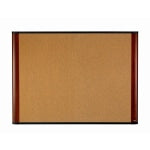 3M Cork Bulletin Board, 48in x 36in, Aluminum Frame With Mahogany Finish