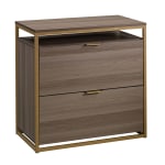 Sauder International Lux 30-5/16inW x 16-1/2inD Lateral 2-Drawer File Cabinet, Diamond Ash/Satin Gold