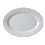 Hoffman Vertex China Ceramic Argyle Collection Rolled Edge Platters, 9-3/4in, Bright White, Case Of 24 Platters