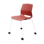 KFI Studios Imme Stack Chair With Caster Base, Coral/White