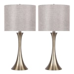 LumiSource Lenuxe Contemporary Table Lamps, 24-1/4inH, Gold, Set Of 2 Lamps