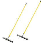 Alpine Dual Moss Heavy-Duty Floor Squeegees, 18in, 50in Handle, Yellow, Pack Of 2 Squeegees