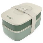 Bentgo Classic All-In-One Lunch Box Container, 3-13/16inH x 4-3/4inW x 7-1/8inD, Khaki Green