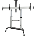 StarTech.com Dual TV Cart, 60in VESA TVs up to 50kg/110lb each, Height Adjustable Mobile Display Mount/Cart, Rolling TV Cart on Wheels - Heavy duty dual screen rolling TV stand for 37-60in VESA displays (110lb/each) - 19in adjustable height, tilt