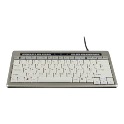 Bakker Elkhuizen S-board 840 Compact Keyboard - Cable Connectivity - USB Interface Multimedia Hot Key(s) - English, French - Desktop Computer, Notebook