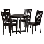 Baxton Studio Sasa 5-Piece Dining Set, Dark Brown