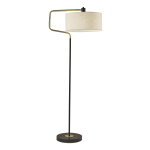 Adesso Jacob Floor Lamp, 57inH, Off-White Shade/Black Base