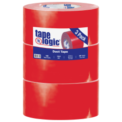 Tape Logic Color Duct Tape, 3in Core, 3in x 180ft, Red, Case Of 3