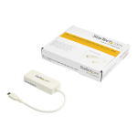 StarTech.com USB C To Gigabit Ethernet Adapter With USB A Port, White