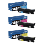 Brother TN433 Cyan; Magenta; Yellow High Yield Toner Cartridges, Pack Of 3, TN433CMY-OD