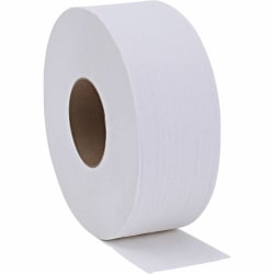 Genuine Joe 2-ply Jumbo Roll Dispenser Bath Tissue - 2 Ply - 3.30in x 650 ft - 3.30in Core - White - 12 / Carton