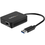 StarTech.com USB 3.0 to Fiber Optic Converter - USB to Open SFP Adapter - Gigabit Network Adapter Multi Mode(MMF)/Single Mode Fiber(SMF) - USB 3.0 to Fiber Optic Converter - USB to SFP Adapter