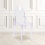 Flash Furniture Ghost Side Chairs, Clear, Set Of 4 Chairs