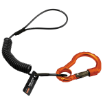 Ergodyne Squids 3156 Coil Tool Lanyard With Single Carabiner, 2 Lb, Black