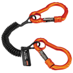 Ergodyne Squids 3166 Coil Tool Lanyards With Dual Carabiners, 2 Lb, Black, Pack Of 6 Lanyards