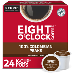 Eight O-Clock Single-Serve Coffee K-Cup Pods, Colombian, Carton Of 24