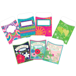 Barker Creek Peel & Stick Library Pockets, 3-1/2in x 5-1/8in, Bohemian Garden, Set Of 90 Pockets