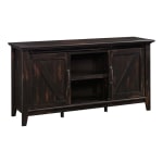 Sauder Dakota Pass Entertainment Credenza With Sliding Doors, 33-3/8inH x 66inW x 19-1/4inD, Char Pine