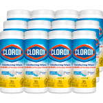 Clorox Disinfecting Wipes, Bleach Free, Crisp Lemon, 35 Wipes Per Pack,  Case Of 12 Packs