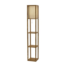 Adesso Wright Shelf Lamp, 63inH, Natural Shade/Natural Base