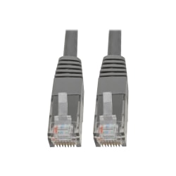 Tripp Lite Cat6 Cat5e Gigabit Molded Patch Cable RJ45 M/M 550MHz Gray 35ft 35ft - 1 x RJ-45 Male Network - 1 x RJ-45 Male Network - Gold Plated Contact - Gray