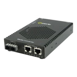 Perle S-1110DPP-S2SC10 - Fiber media converter - GigE - 10Base-T, 1000Base-LX, 1000Base-LH, 100Base-TX, 1000Base-T - SC single-mode / RJ-45 - up to 6.2 miles - 1310 nm