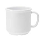 GET Enterprises Plastic Coffee Mugs, 12 Oz, White, Pack Of 24 Mugs