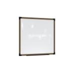 Ghent Prest Magnetic Dry-Erase Whiteboard, Porcelain, 50-1/4in x 50-1/4in, White, Driftwood Frame