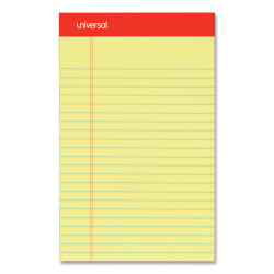 Universal Color Perforated Notepads, 8 1/2in x 11in, Legal Ruled, 100 Pages (50 Sheets), Ivory, Pack Of 12