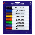 SKILCRAFT Dry-Erase Markers, Chisel Tip, Assorted Colors, Pack Of 8 (AbilityOne 7520-01-186-3605)