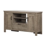 South Shore Lionel Corner TV Stand, 26inH x 47-3/4inW x 17-1/2inD, Weathered Oak