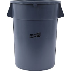 Genuine Joe 44-gallon Heavy-duty Trash Container - 44 gal Capacity - Heavy Duty, Handle - 24in Height x 31.5in Width x 24in Depth - Gray - 1 Each