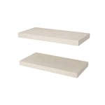 Bestar Universel Floating Shelves, 24in x 12in, Natural Yellow Birch, Set Of 2 Shelves