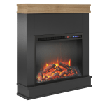 Ameriwood Home Mateo Fireplace With Mantel, 32-7/8inH x 29-3/4inW x 7-3/4inD, Black