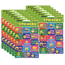 Trend Sparkle Stickers, Flower Power, 40 Stickers Per Pack, Set Of 12 Packs