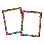 Barker Creek Computer Paper, Letter Paper Size, 60 Lb, Neon Flower Power, 100 Sheets