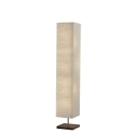 Adesso Dune Floor Torchiere, 57-1/4inH, White Shade/Walnut Base