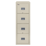 FireKing Patriot 31-5/8inD Vertical 4-Drawer Letter-Size File Cabinet, Parchment, Dock To Dock Delivery