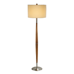 Adesso Hudson Floor Lamp, 61inH, White Shade/Brushed Steel Base