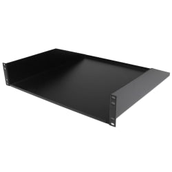 StarTech.com 2U Rack Mount Cantilever Shelf - Heavy Duty Fixed Server Rack Cabinet Shelf - 125lbs / 56kg - For Server - 2U Rack Height x 19in Rack Width x 18in Rack Depth - Rack-mountable - Black - SPCC - 125 lb Static/Stationary Weight Capacity