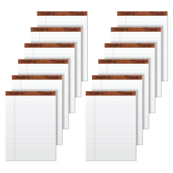 Universal Perforated Ruled Writing Pads, Narrow Rule, 5in x 8in, White, Pack Of 12 Pads