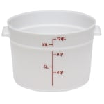 Cambro Poly Round Food Storage Containers, 12 Qt, White, Pack Of 6 Containers